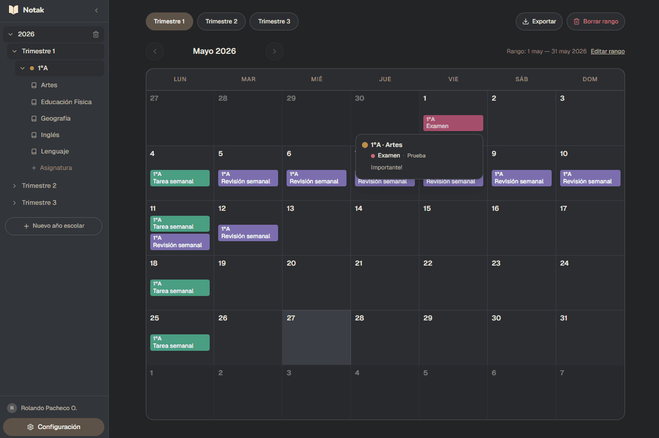 Calendario inteligente